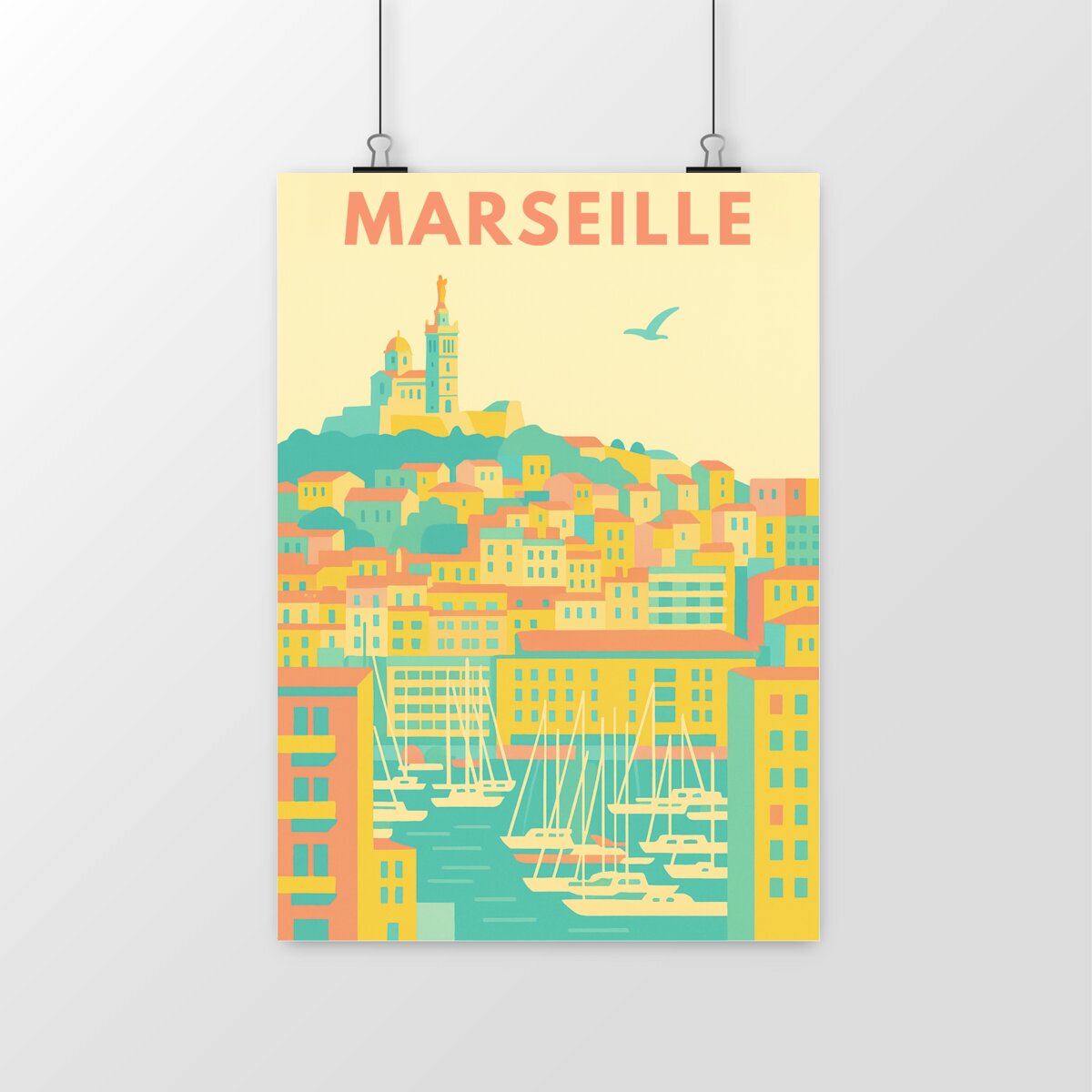 Image front 🔵 Poster Marseille – Notre-Dame & Vieux-Port