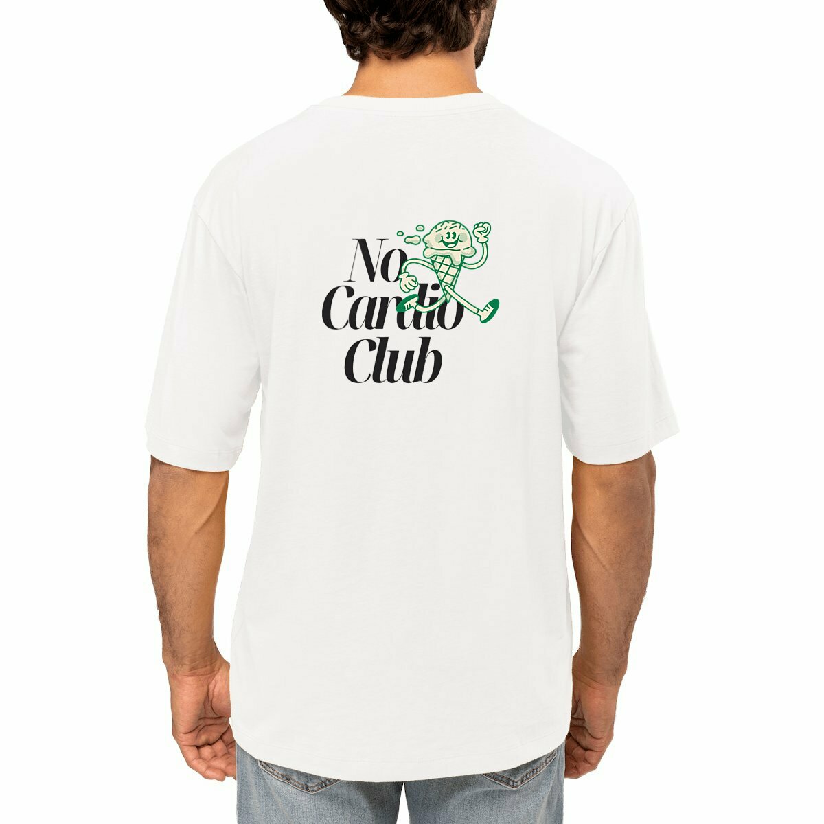 No Cardio Club Oversized Tee White