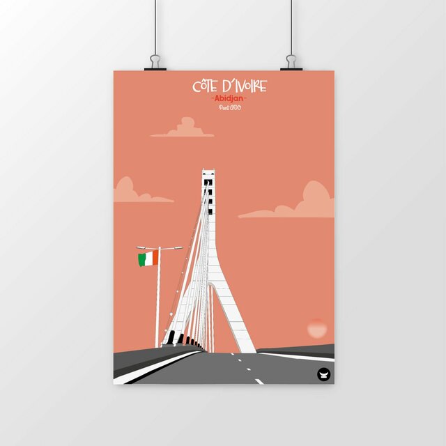 Image front Affiche Murale – Côte d’Ivoire – Le Pont ADO