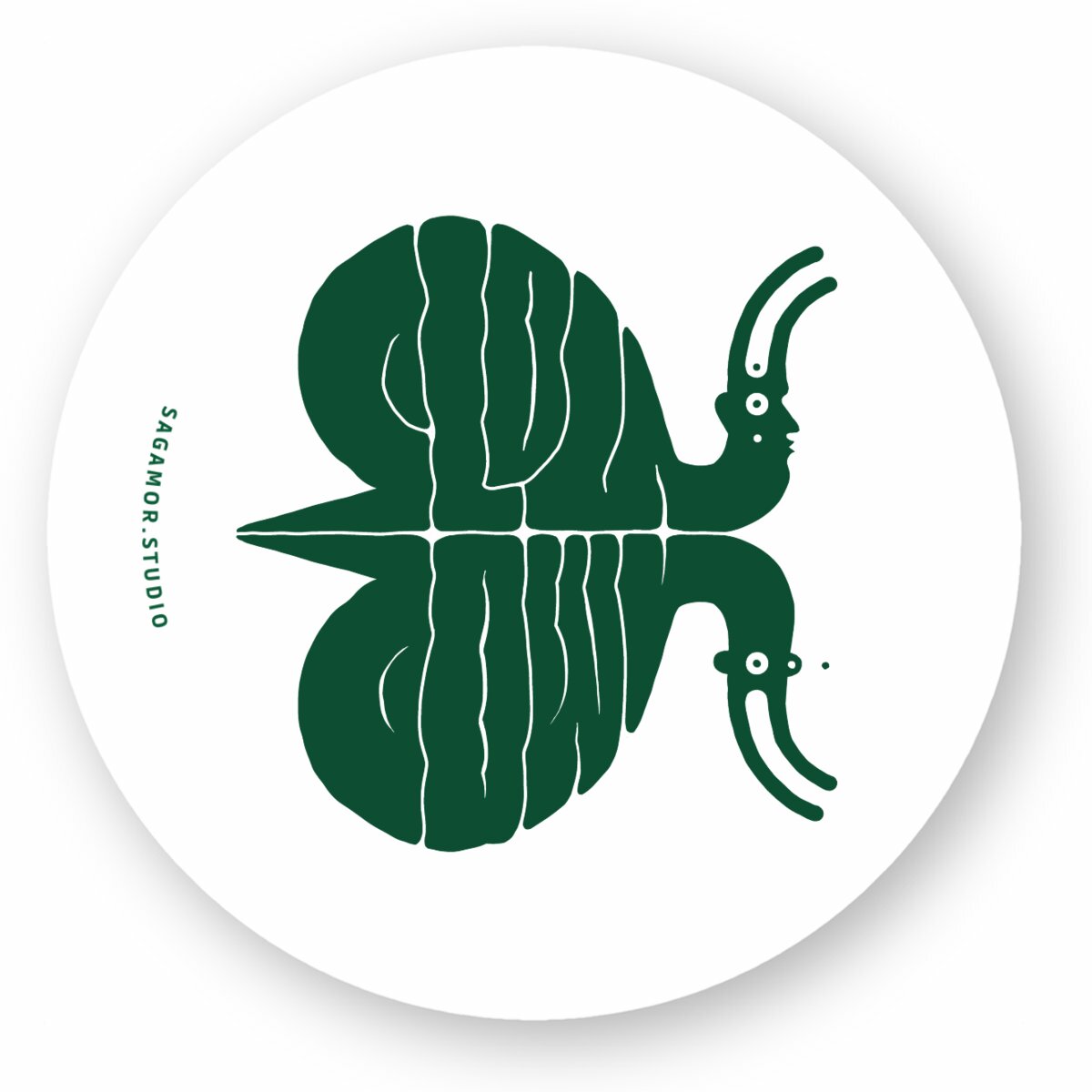 Mirrored Snail - Round sticker