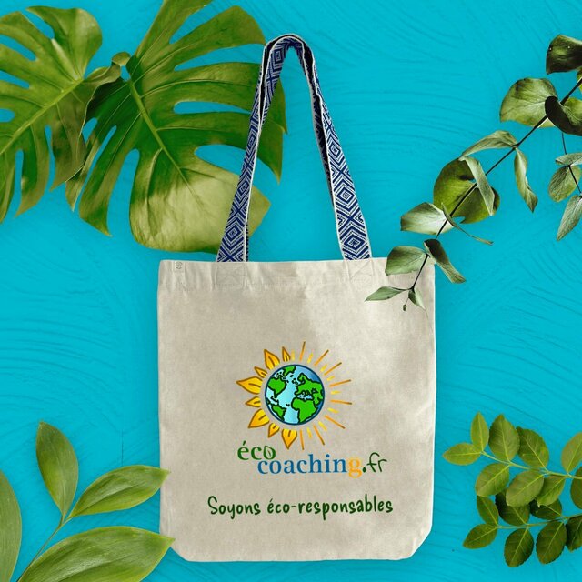 Image front Tote bag recyclé ECO COACHING "Soyons éco-responsables"