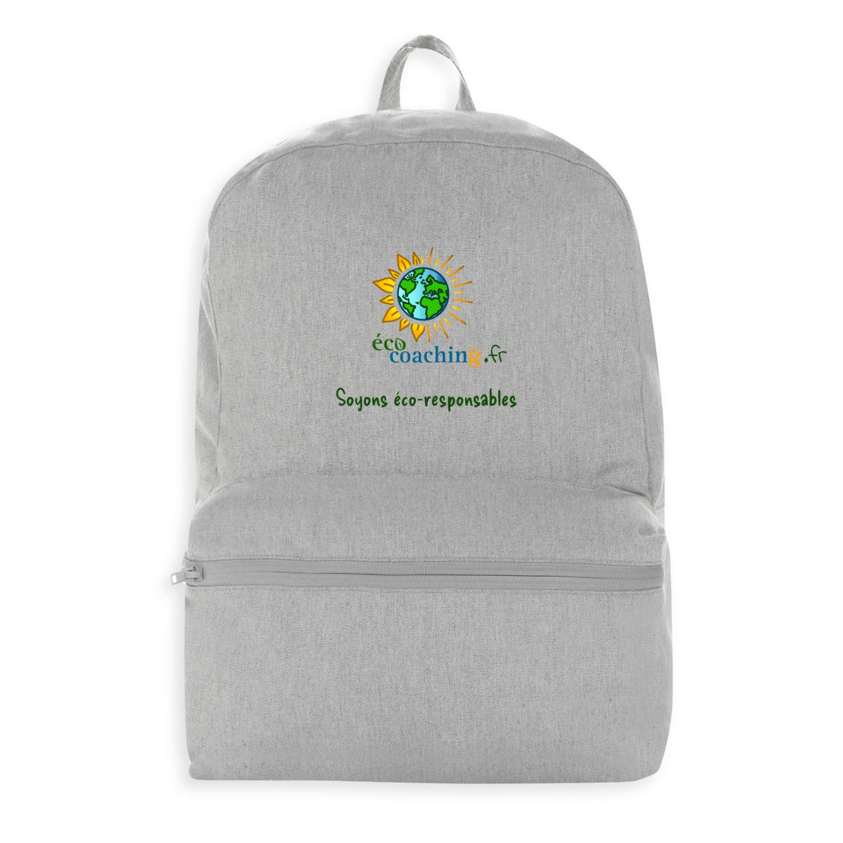 Image front Sac à dos recyclé ECO COACHING "Soyons éco-responsables"