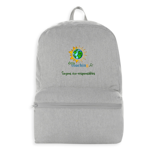 Image front Sac à dos recyclé ECO COACHING "Soyons éco-responsables"