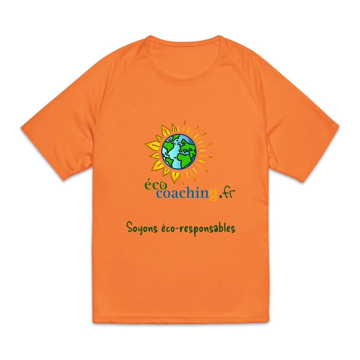 Image back T-shirt recyclé Homme ECO COACHING "Soyons éco-responsables"