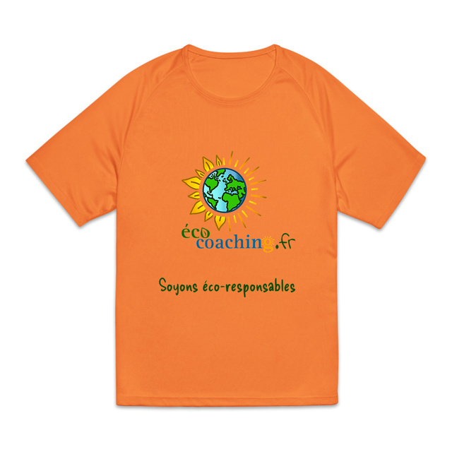Image back T-shirt recyclé Homme ECO COACHING "Soyons éco-responsables"