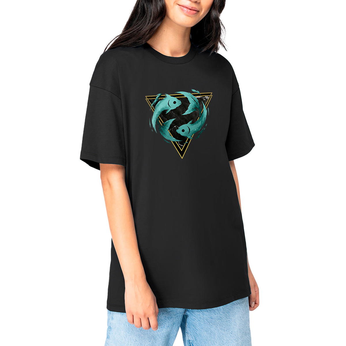Image front T-shirt Unisexe Classique Poissons Coton Bio - Style Ethnique Élément Eau