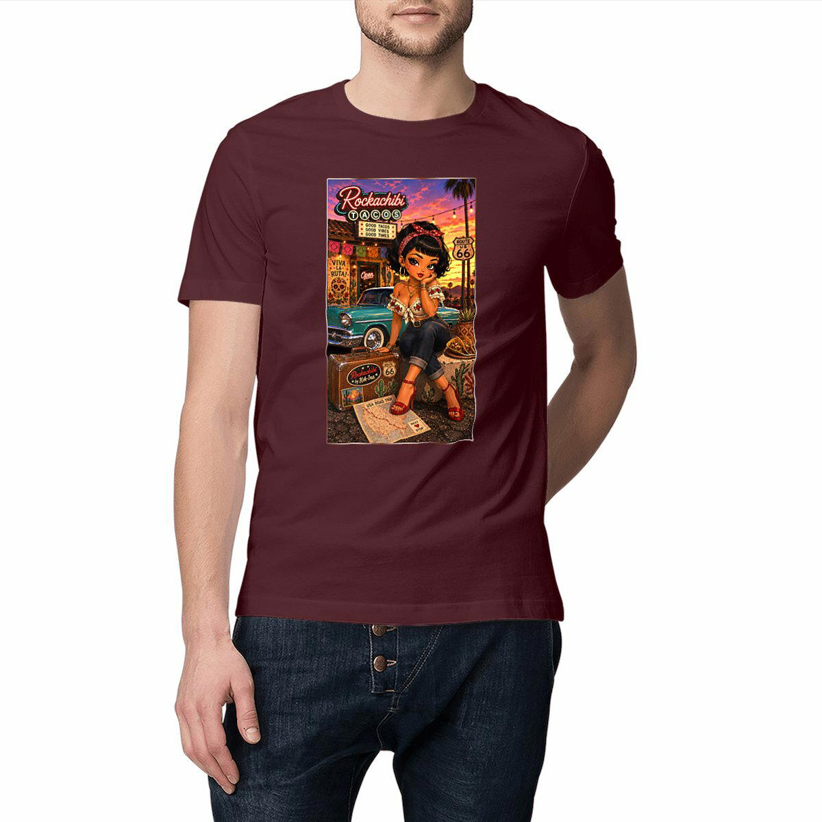 Image front Débardeur Homme Rockabilly Pénélopé - Rockachibi