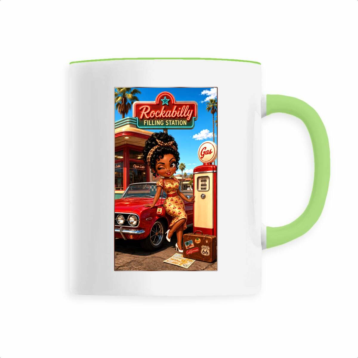 Image front Mug Rétro Rockabilly Filling Station Gloria