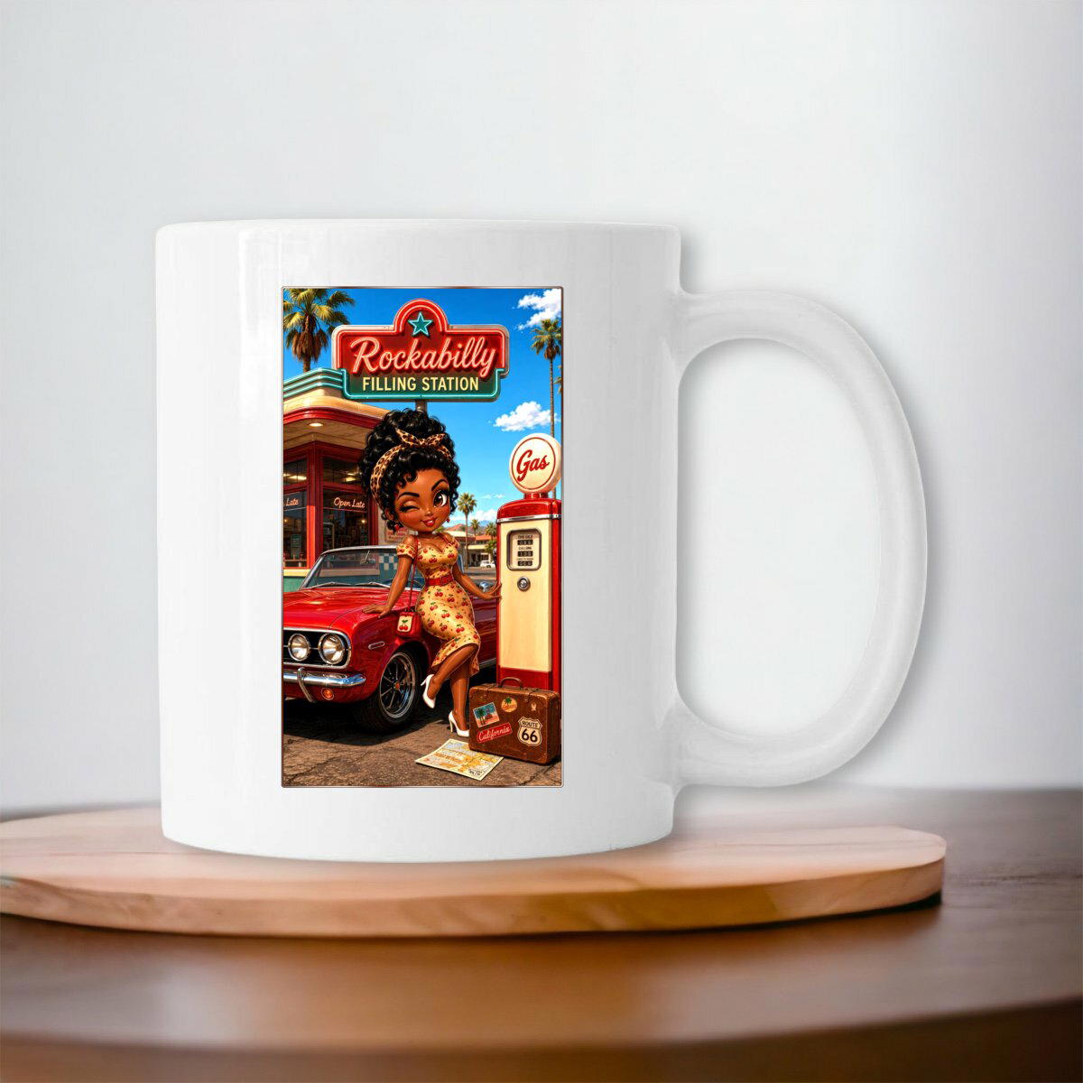 Image front Mug Rétro Rockabilly Filling Station Gloria