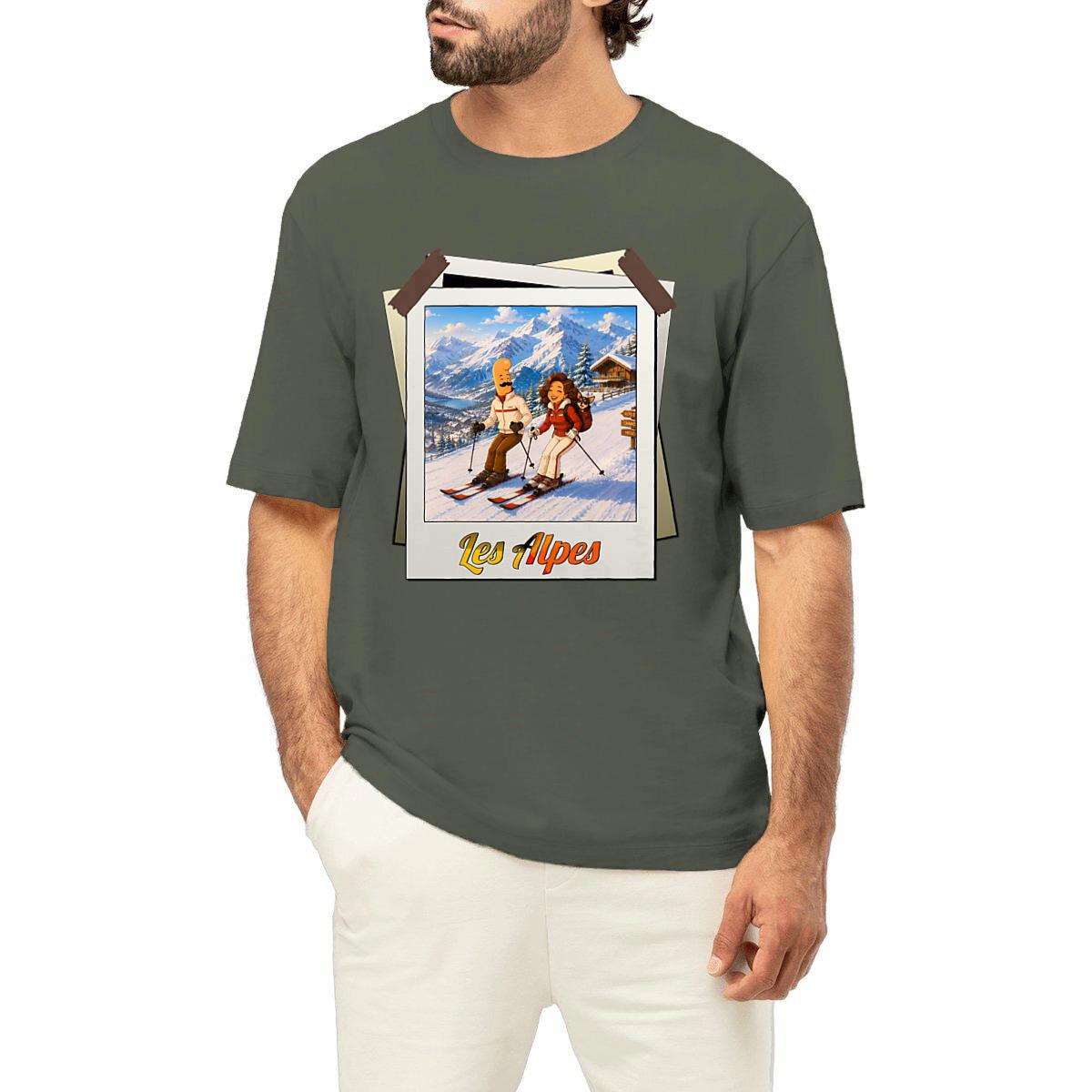 T-shirt Unisexe Oversized "Kek et Ina dans les Alpes"
