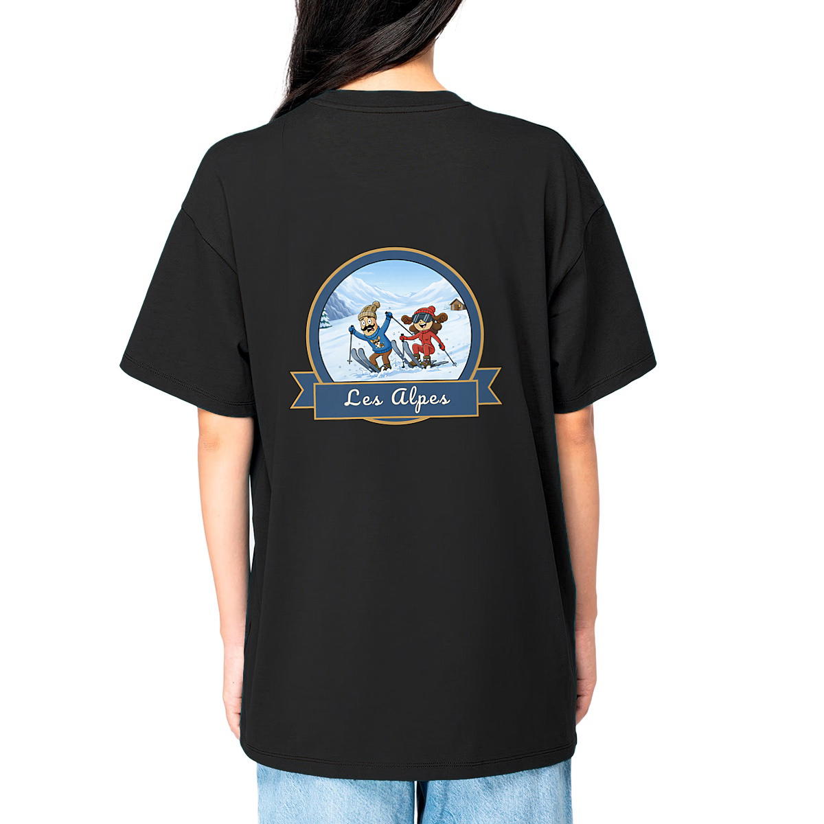 T-shirt Unisexe Oversized "Kékette et Vagina dans les Alpes"