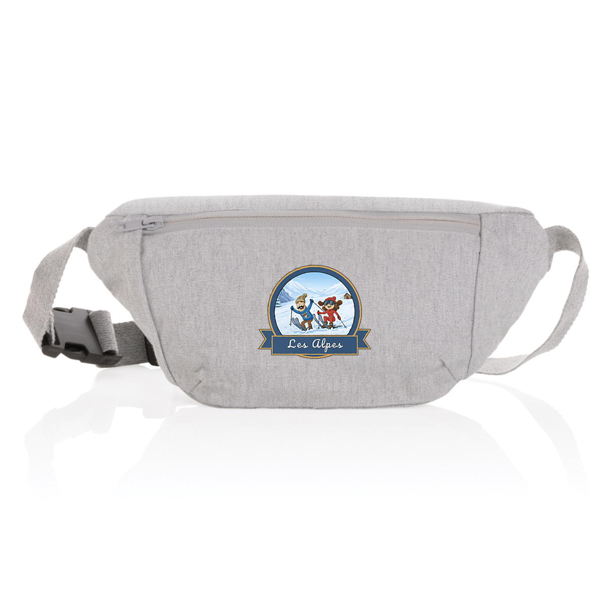 Image front Sac banane en toile Alpes – Kek et Ina aux Alpes