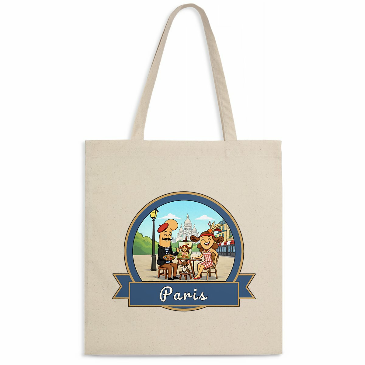 Totebag léger "Kékette et Vagina à Paris-Montmartre" - Image