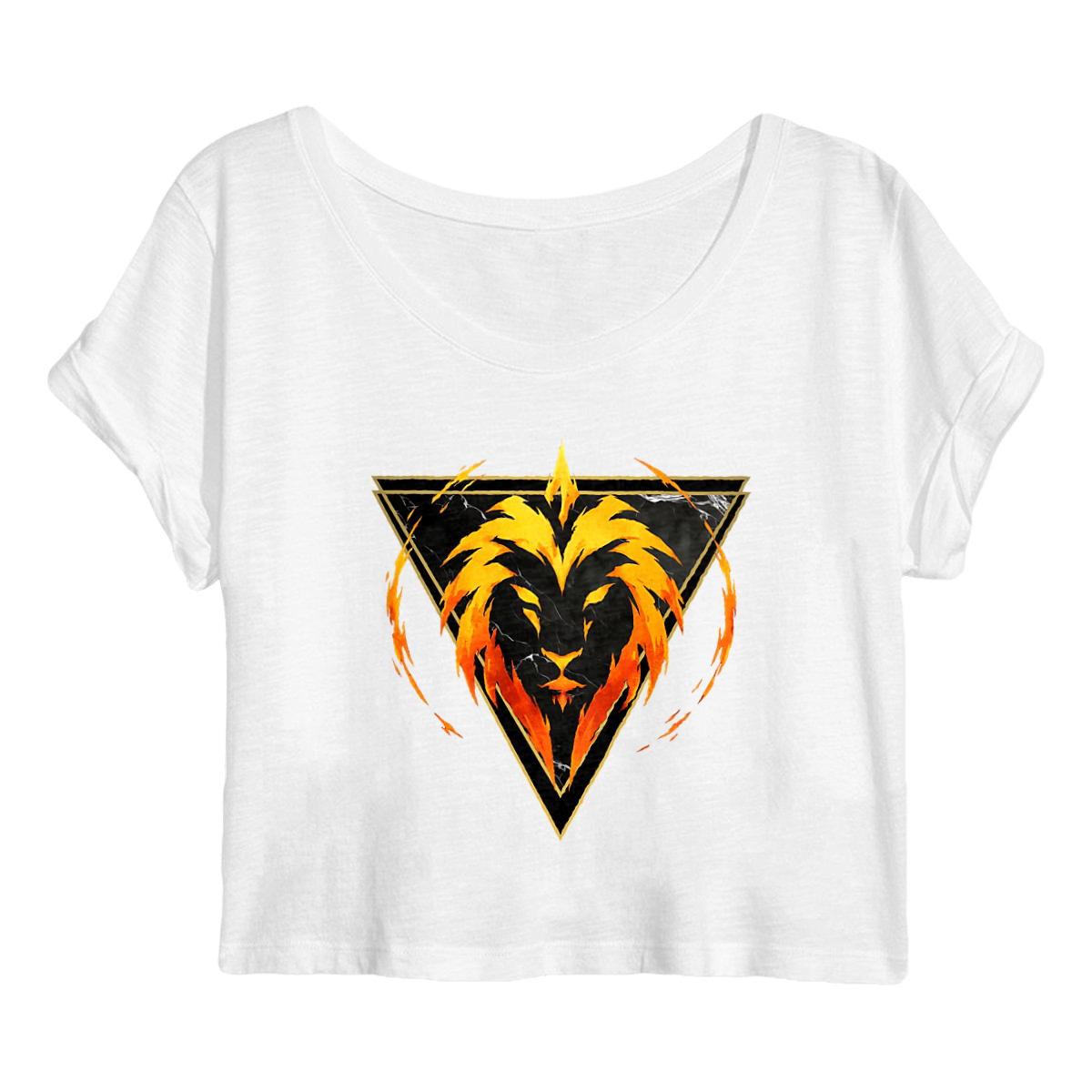 Crop top Femme : Éclat du Lion du Zodiaque par Kek-Ina - Image