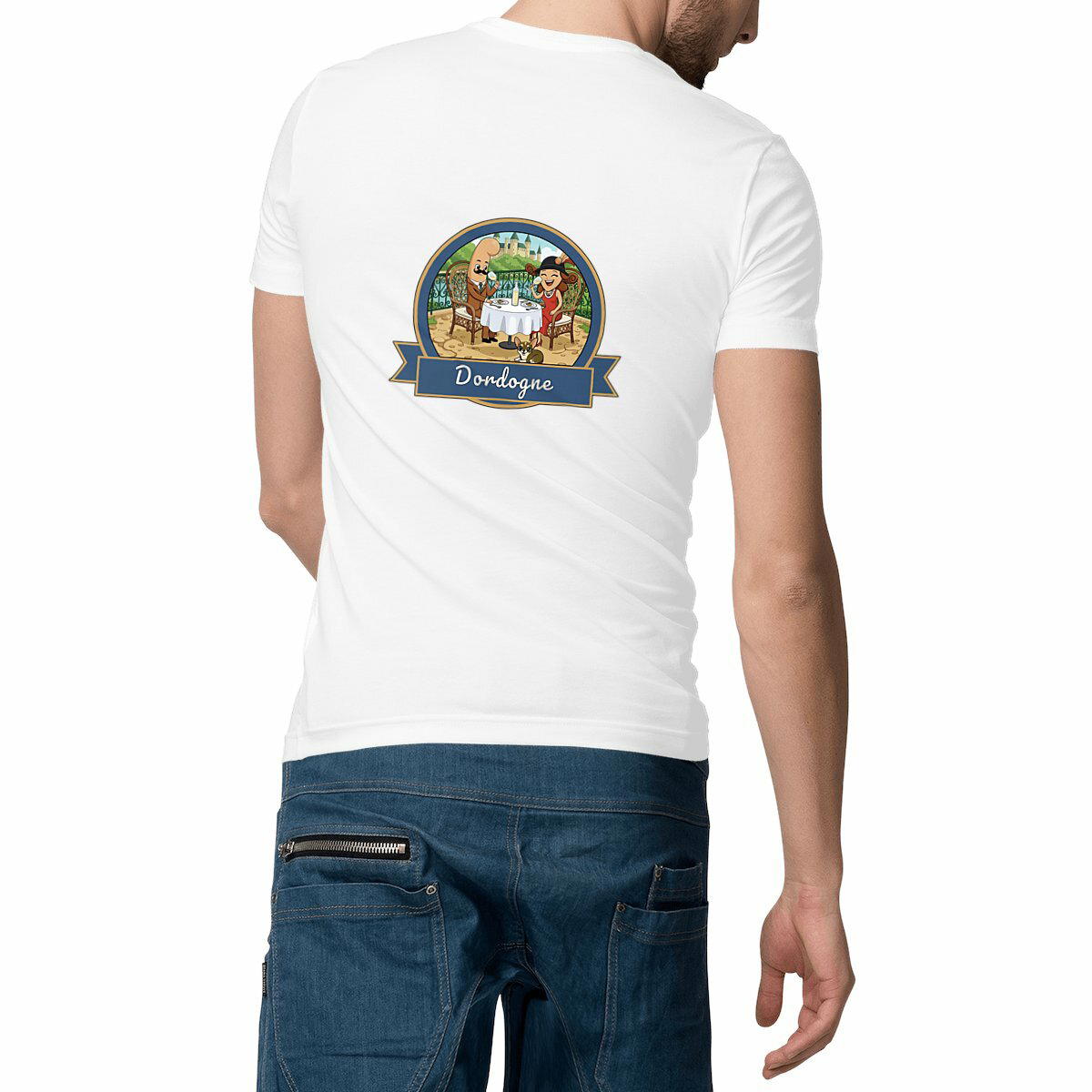T-shirt homme col V "Kékette et Vagina en Dordogne"