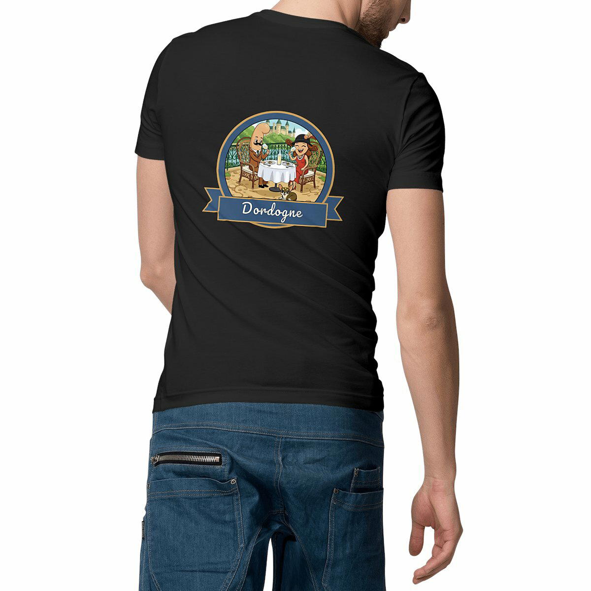 T-shirt homme col V "Kékette et Vagina en Dordogne"