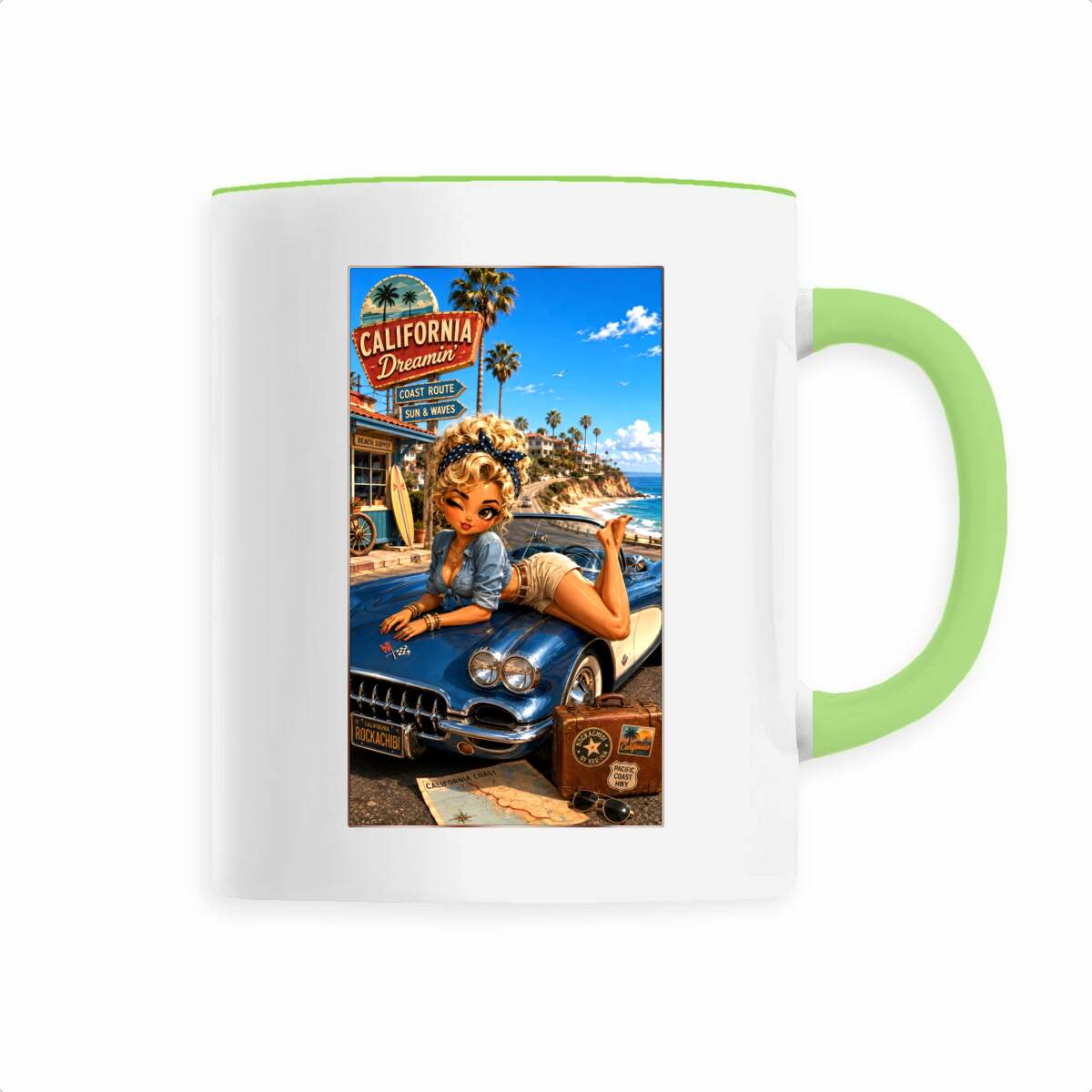 Image front Mug Rétro California Dreamin' Crystal - Rockachibi