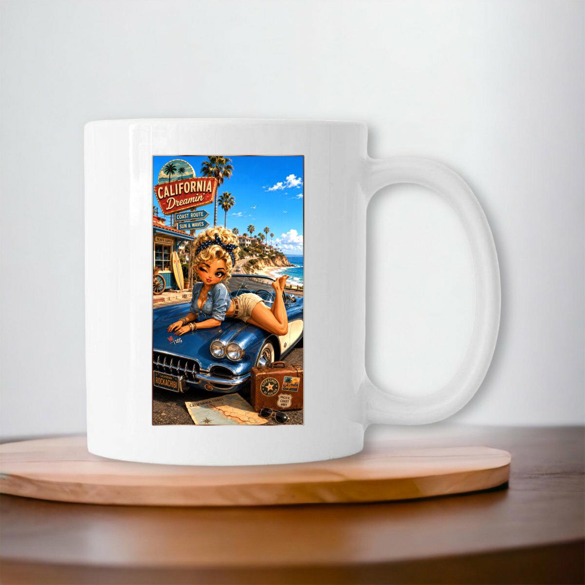 Image front Mug Rétro California Dreamin' Crystal - Rockachibi