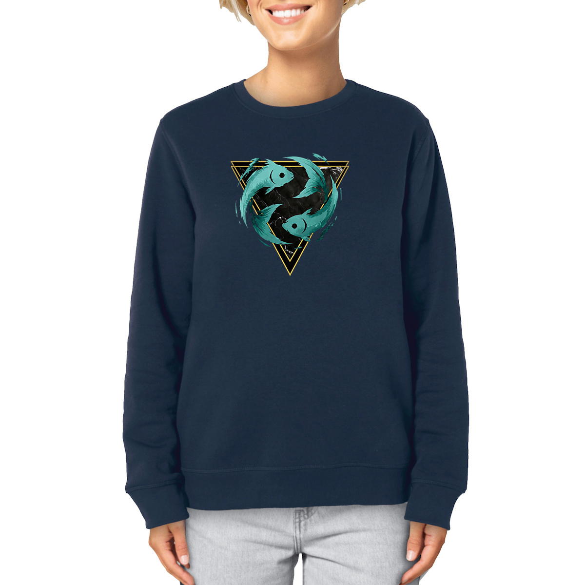 Image front T-shirt Unisexe Classique Poissons Coton Bio - Style Ethnique Élément Eau