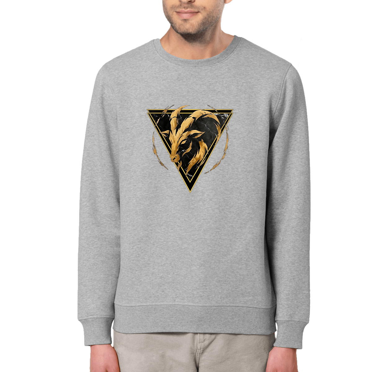 Image front Débardeur Homme Capricorne en Coton Bio - Haut Style Ethnique Élément Terre