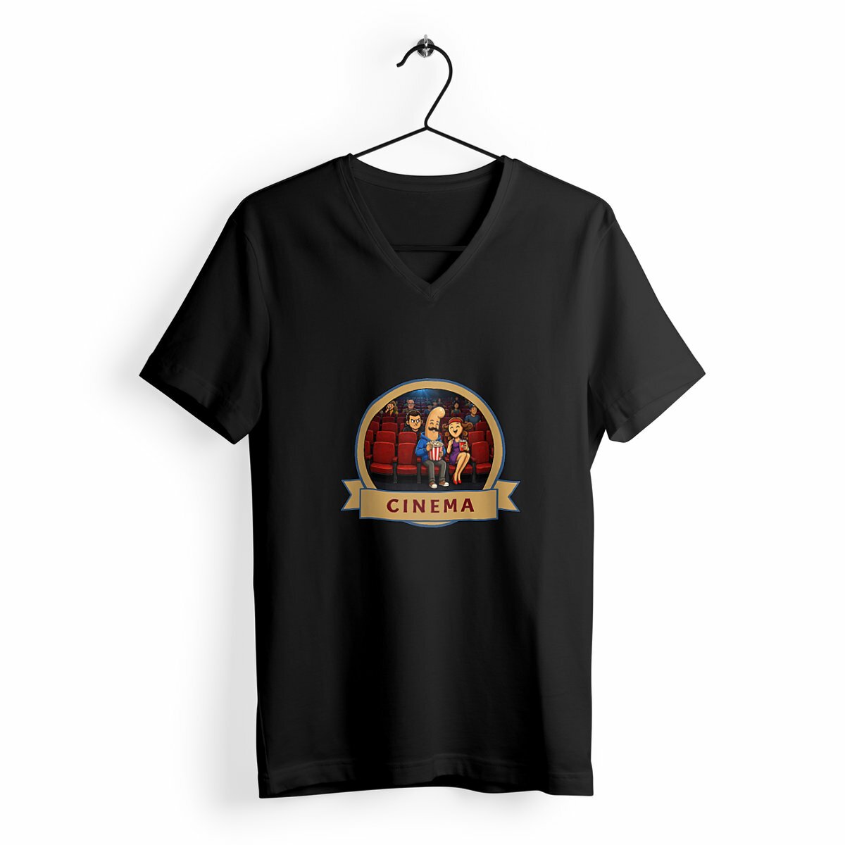 T-shirt Femme Col V : Kékette et Vagina au cinéma - Image