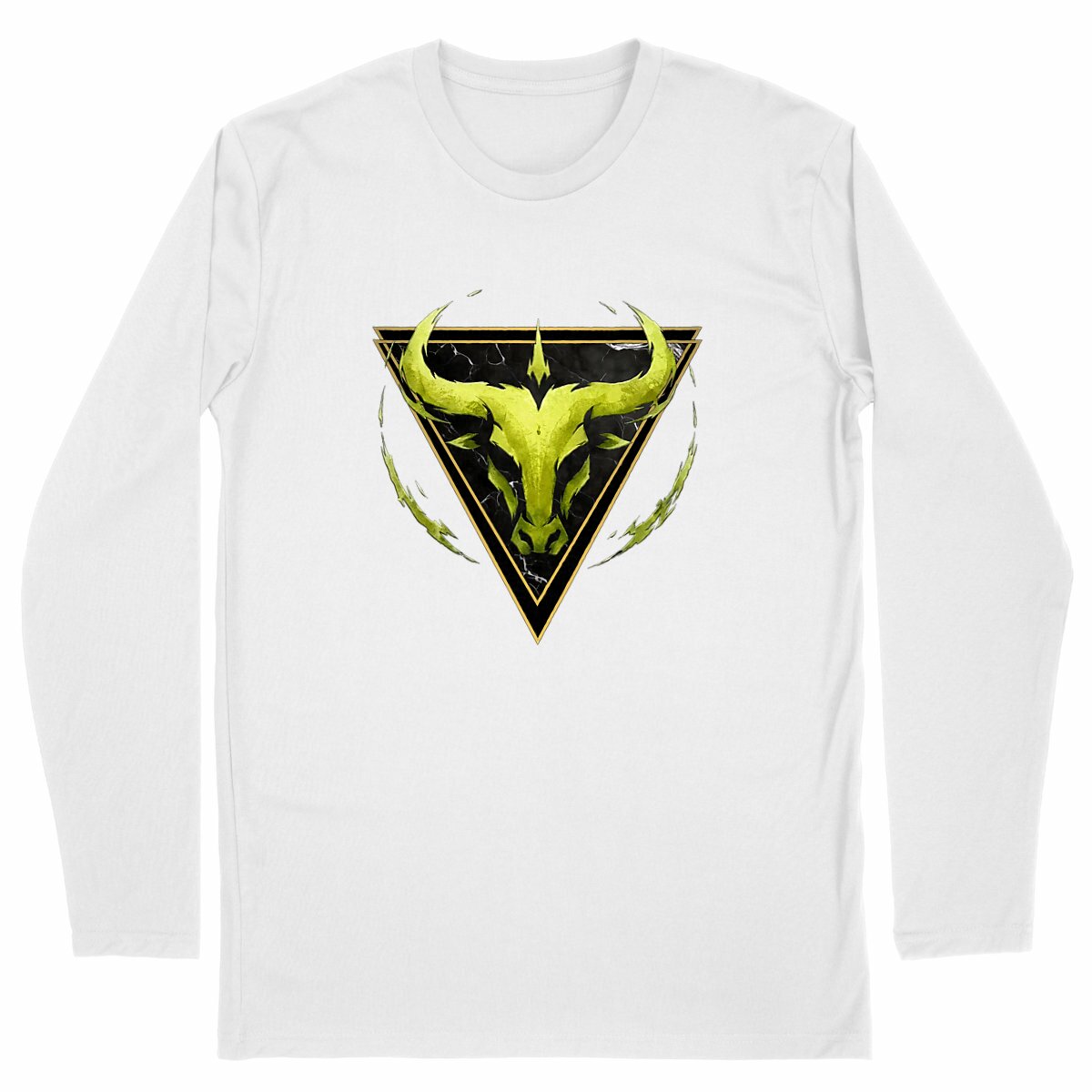 Image front T-shirt Manches Longues Homme Taureau Coton Bio - Style Ethnique Élément Terre