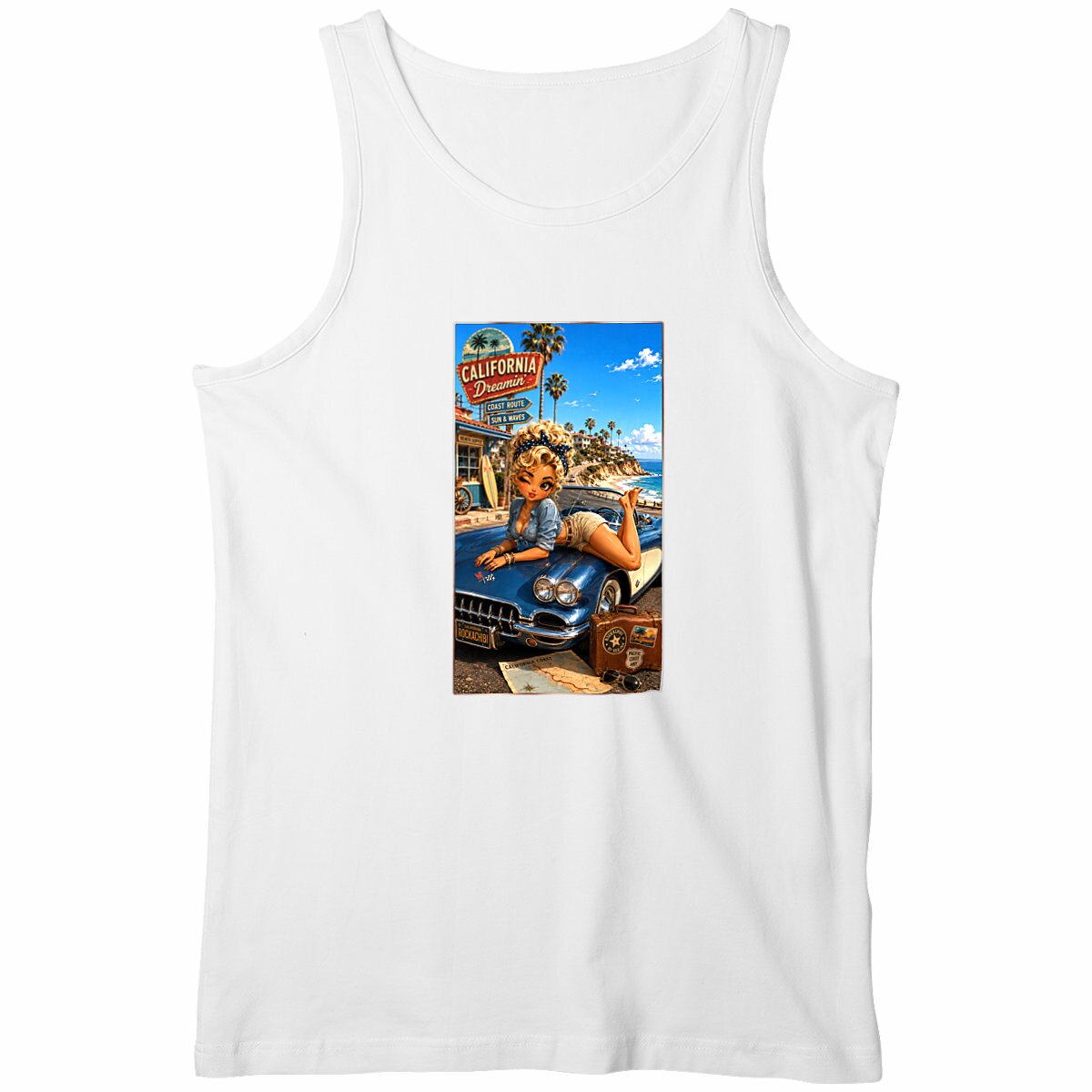 Image front T-shirt Col V Femme Vintage Crystal - Rockachibi