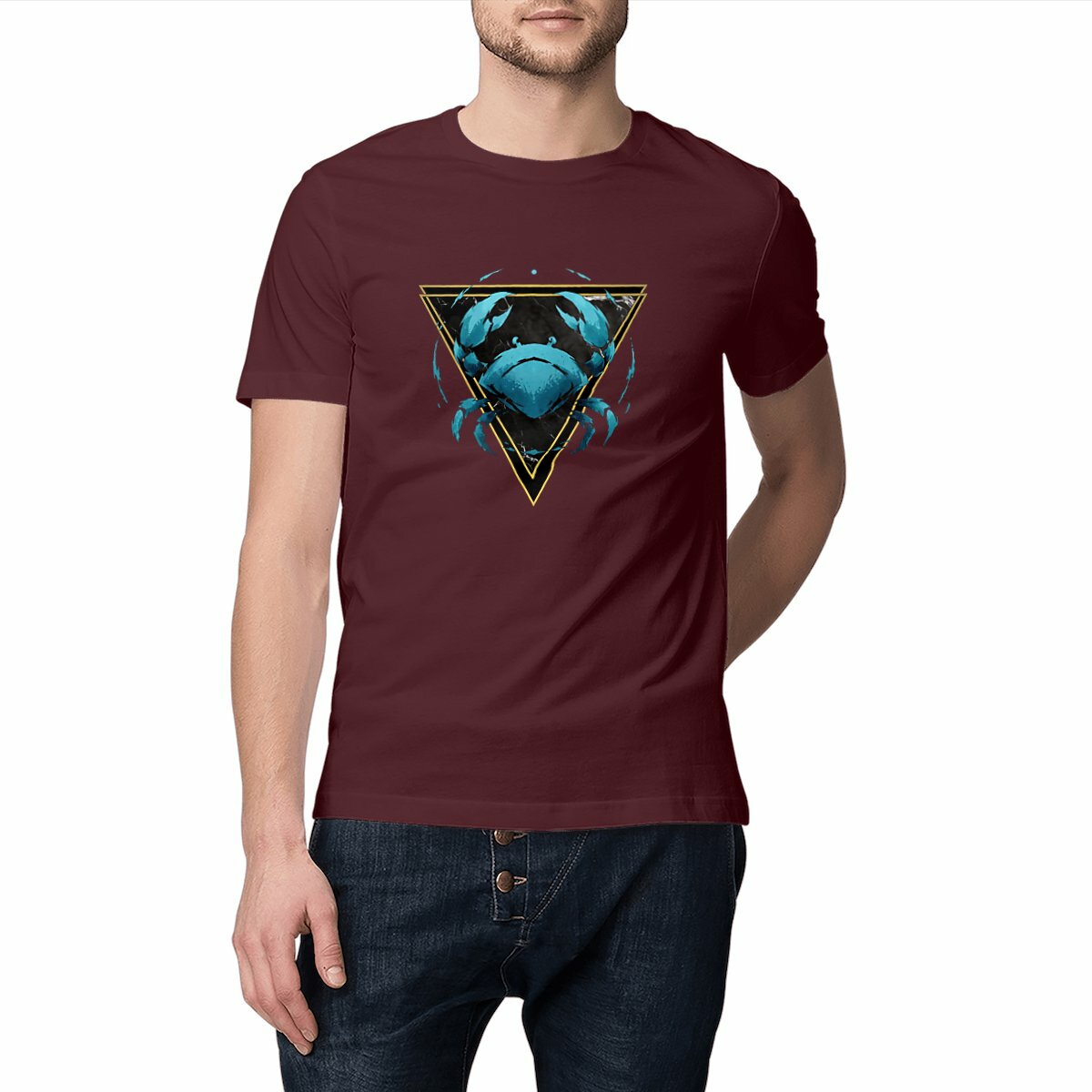 Image front T-shirt Unisexe Classique Cancer Coton Bio - Style Ethnique Élément Eau