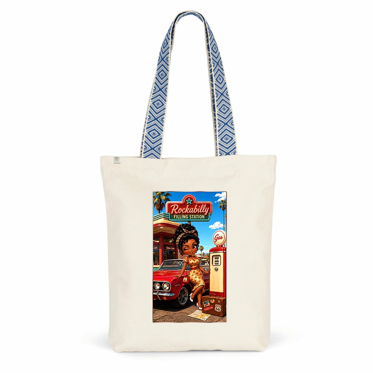 Image front Tote Bag Vintage Cerise Gloria Station - Rockachibi