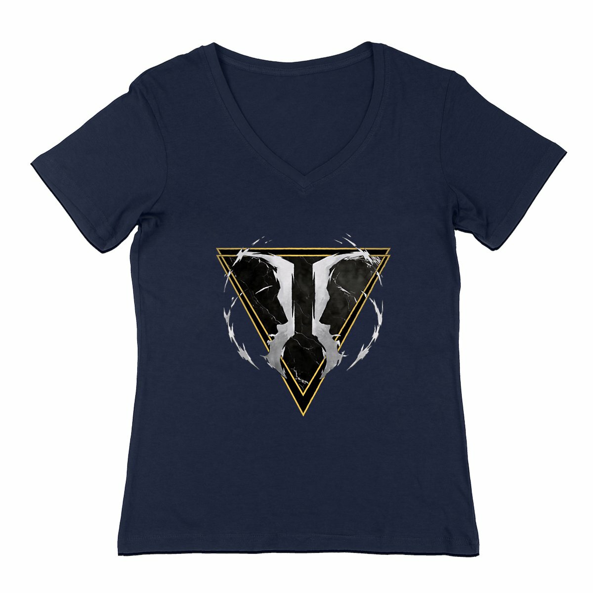 Image front T-shirt Femme Col V Gémeaux : Affichez votre personnalité céleste
