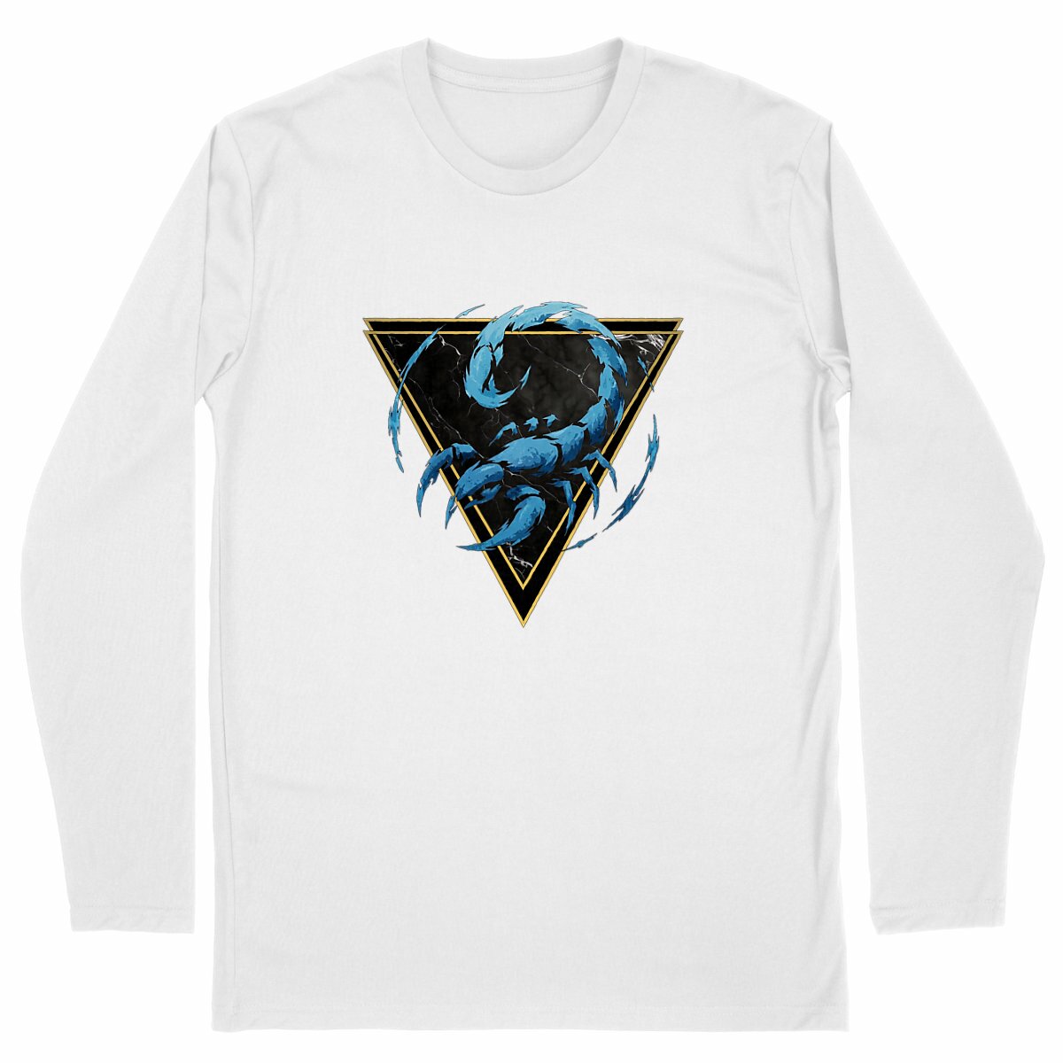 Image front T-shirt Manches Longues Homme Scorpion Coton Bio - Style Ethnique Élément Eau