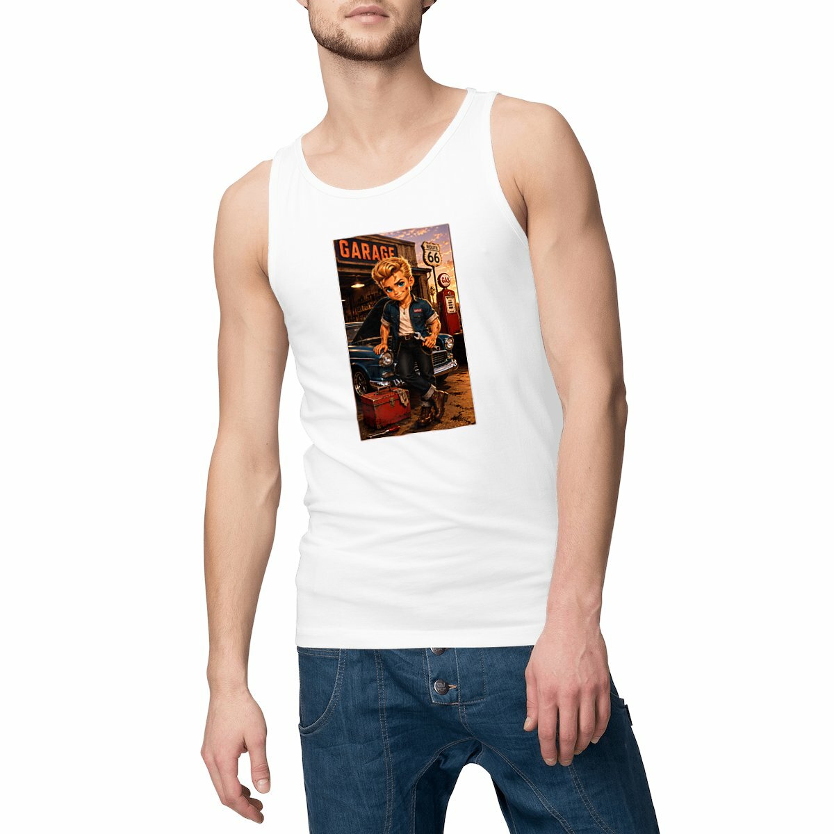 Image front Débardeur Homme Kustom Kulture Dean Garage - Rockachibi