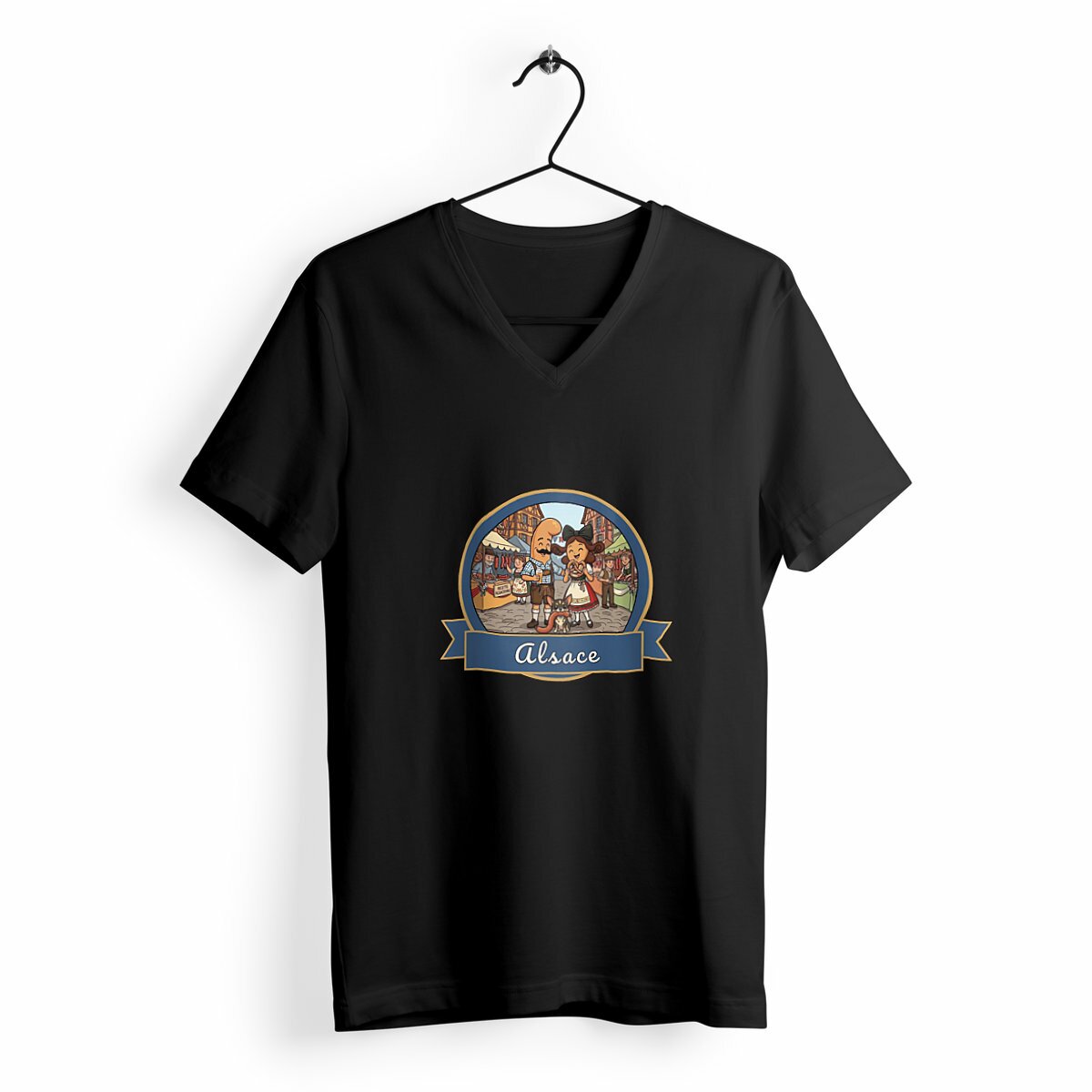T-shirt Femme Col V "Kékette et Vagina en Alsace" - Image