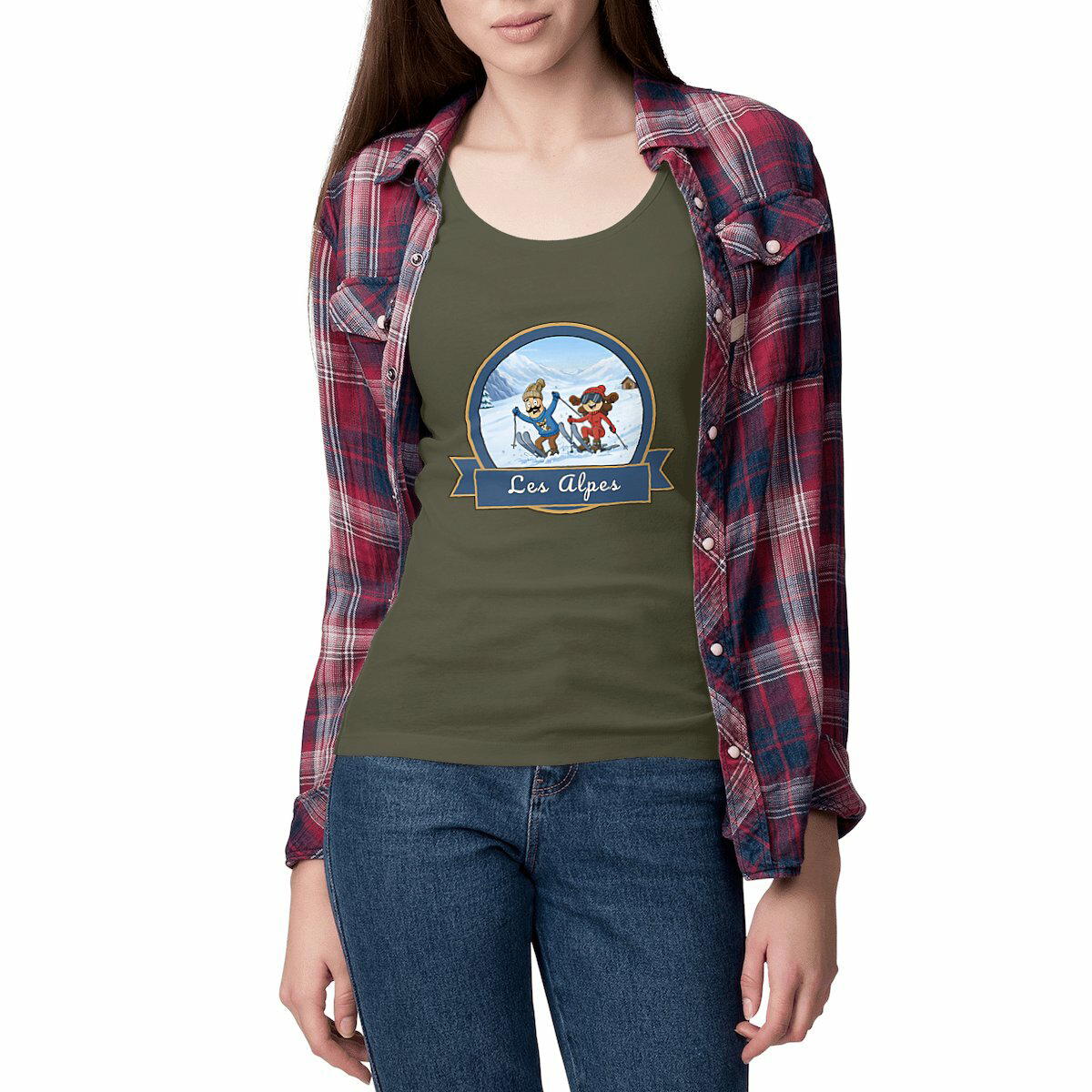 débardeur femme cintré "Kékette et Vagina dans les Alpes"