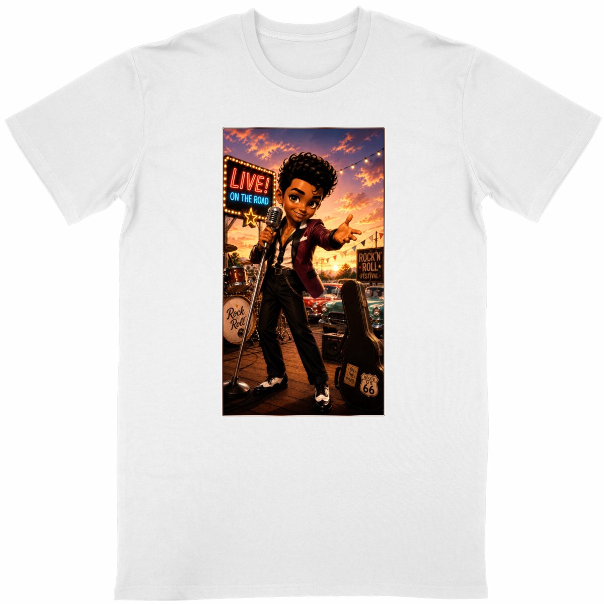 Image front T-shirt classique Unisexe Rockabilly Bobby Rock'n'Roll Festival - Rockachibi