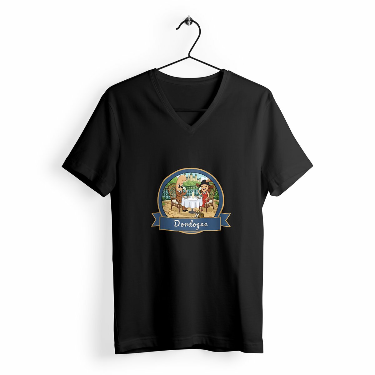 T-shirt femme col V "Kékette et Vagina en Dordogne" - Image