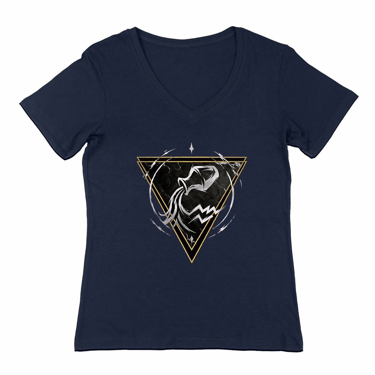 Image front T-shirt Femme Col V - Éclat du Verseau par Kek-Ina