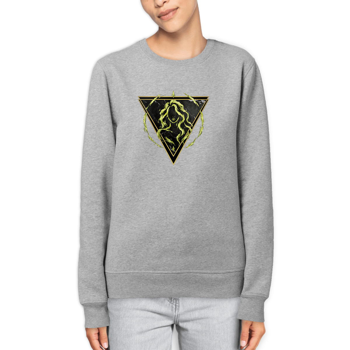 Image front Sweat Léger Unisexe Vierge en Coton Bio - Style Ethnique Élément Terre