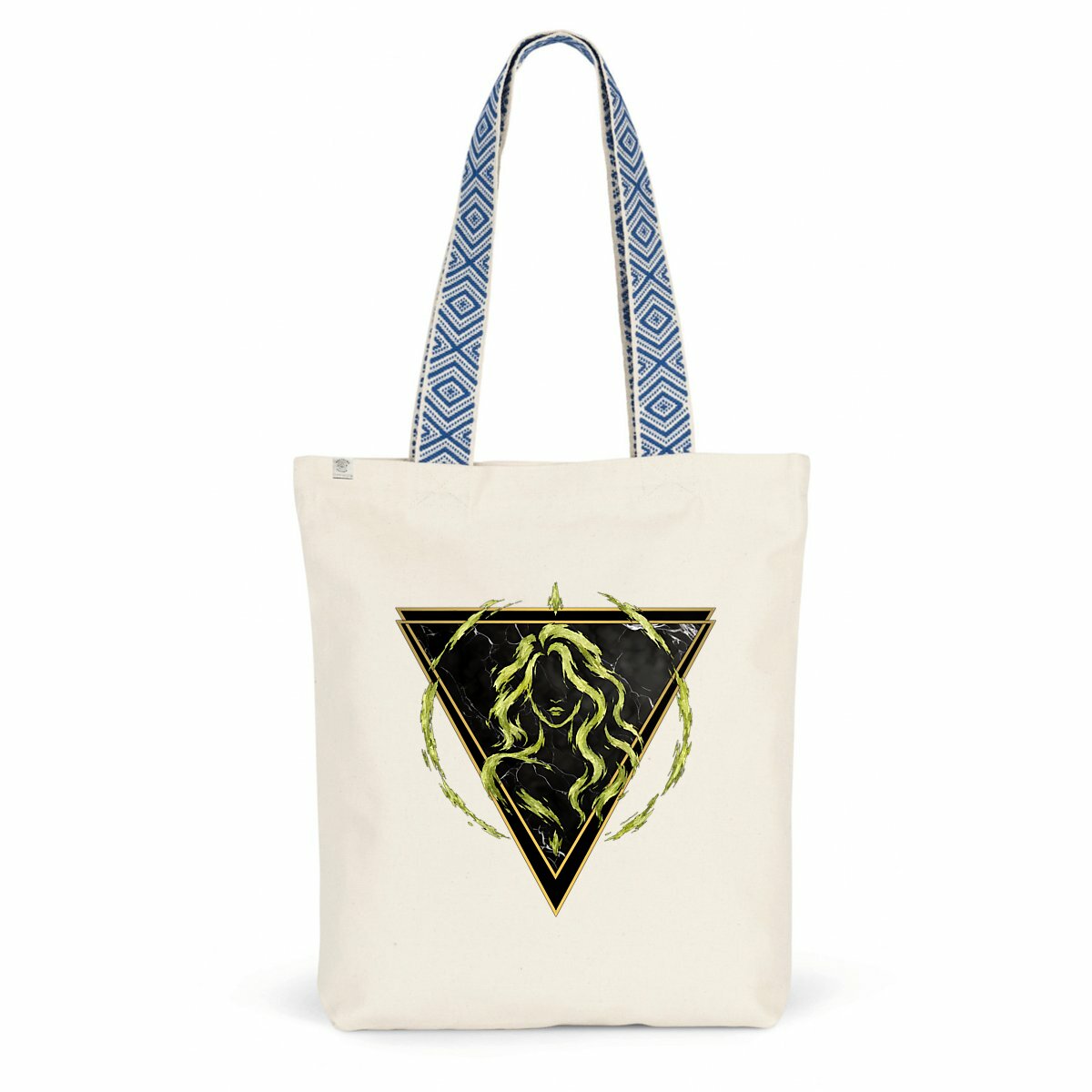 Image front Totebag Vierge en Coton Bio - Sac en Toile Style Ethnique Élément Terre
