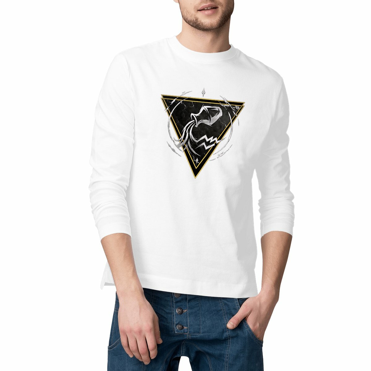 Image front T-shirt Homme classique manches longues - Zodiac by Kek-Ina: Verseau