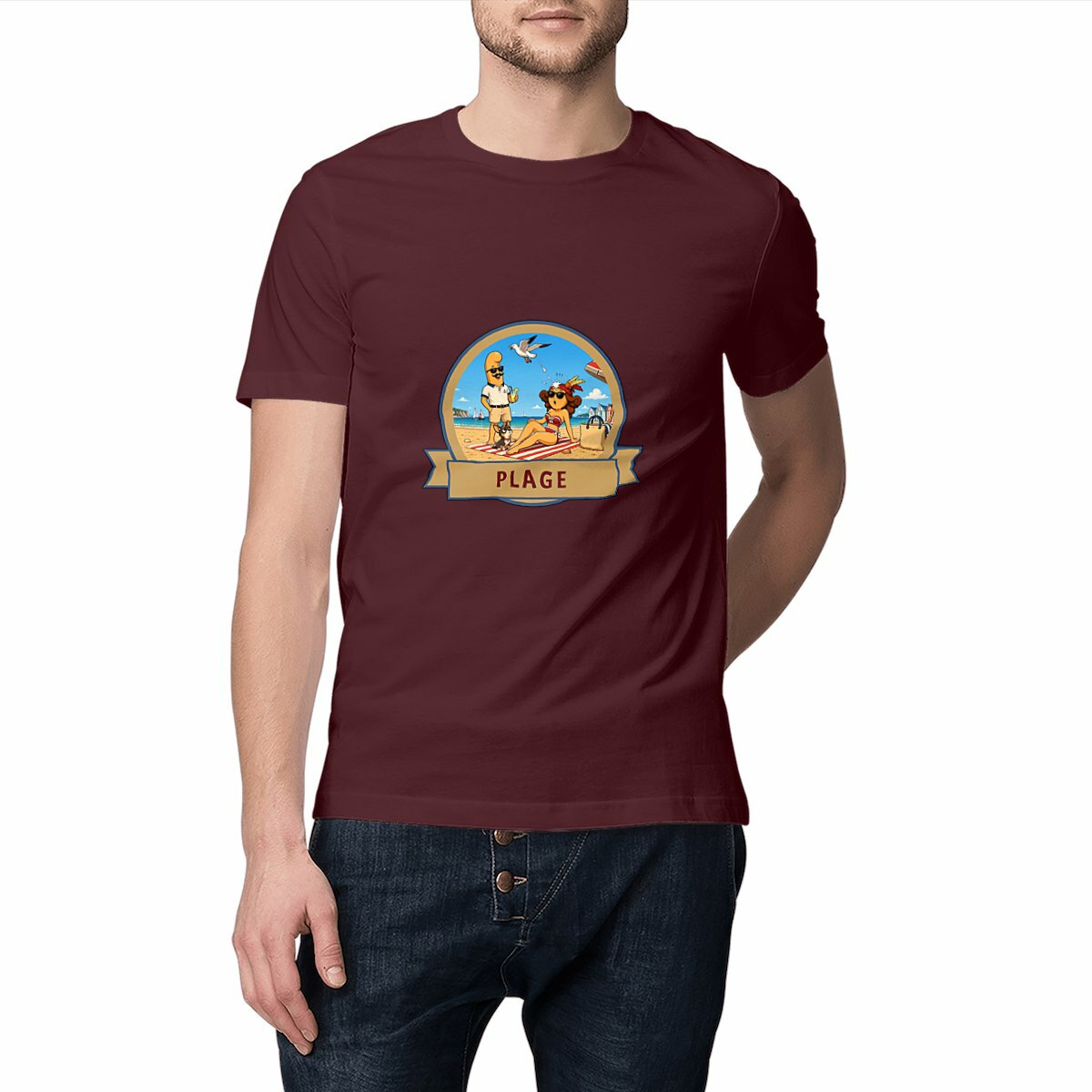 T-shirt Unisexe Classique : Kékette et Vagina à la plage