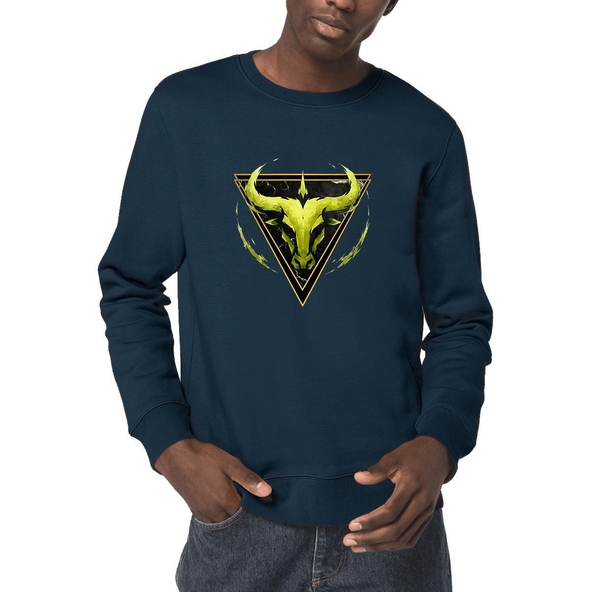 Image front Sweat Léger Unisexe Taureau Coton Bio - Style Ethnique Élément Terre
