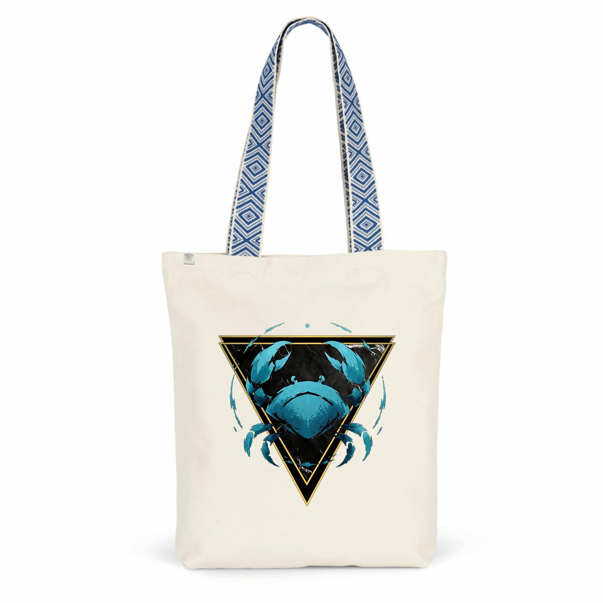 Image front Totebag Cancer en Coton Bio - Sac en Toile Style Ethnique Élément Eau