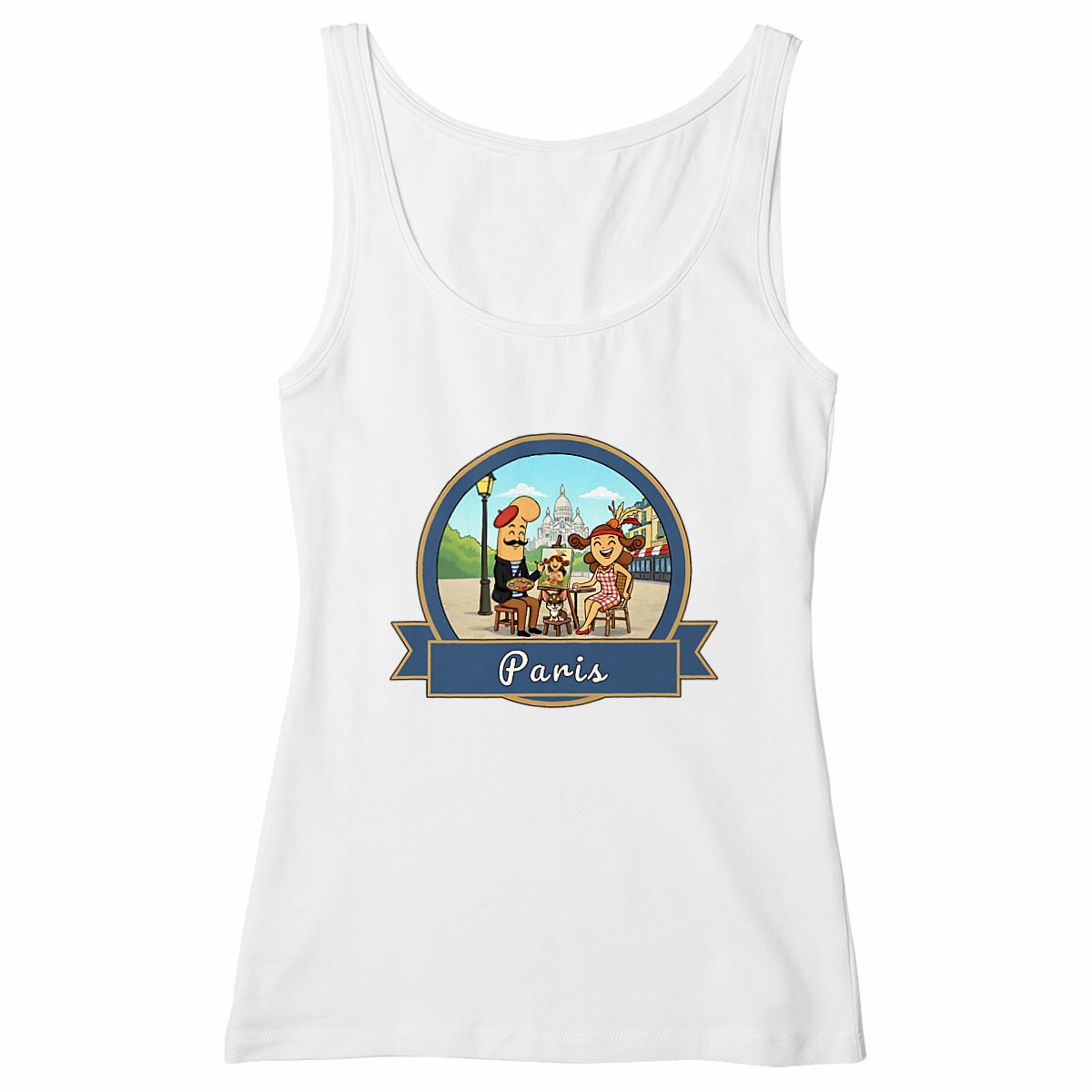 débardeur femme cintré "Kékette et Vagina à Paris-Montmartre" - Image