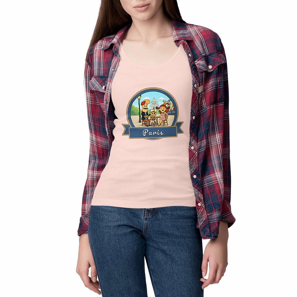 débardeur femme cintré "Kékette et Vagina à Paris-Montmartre"