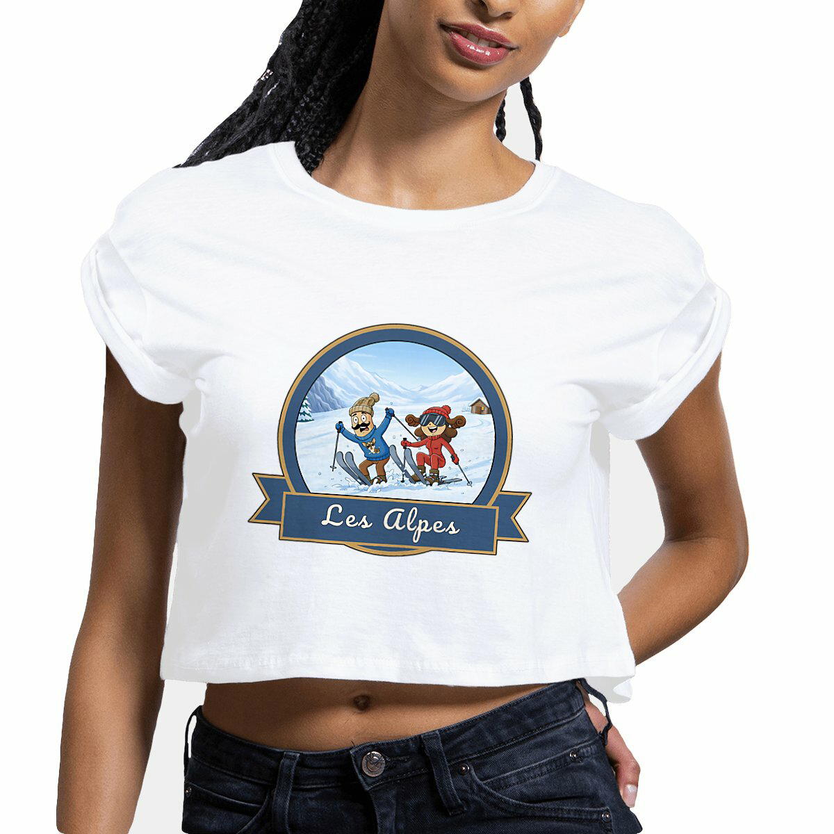 Crop top Femme "Kékette et Vagina "les Alpes" 