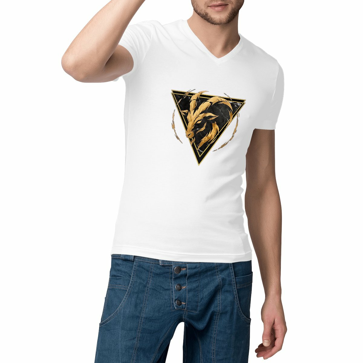 Image front Sweat Léger Unisexe Capricorne en Coton Bio - Style Ethnique Élément Terre