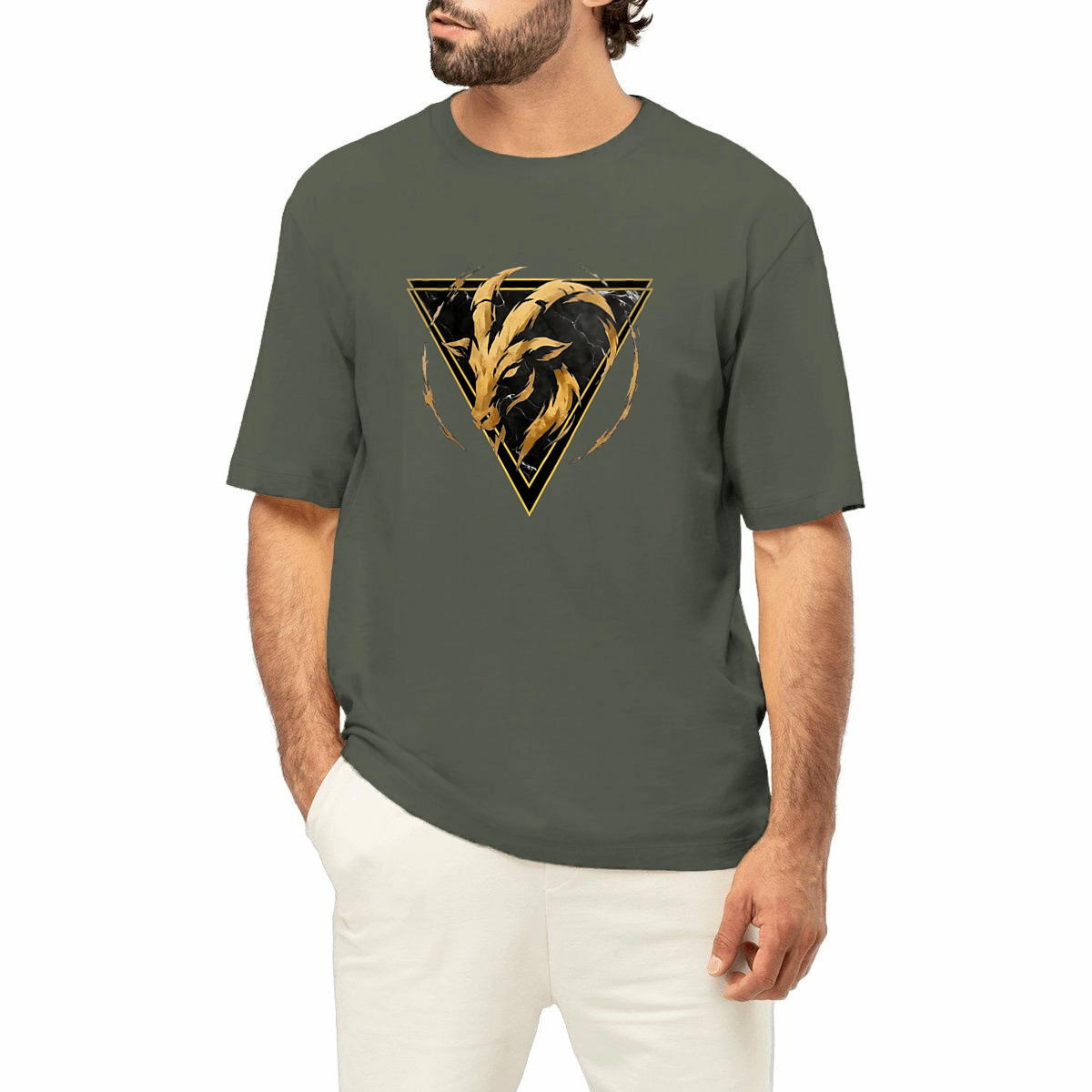 Image front T-shirt Unisexe Classique Capricorne Coton Bio - Style Ethnique Élément Terre