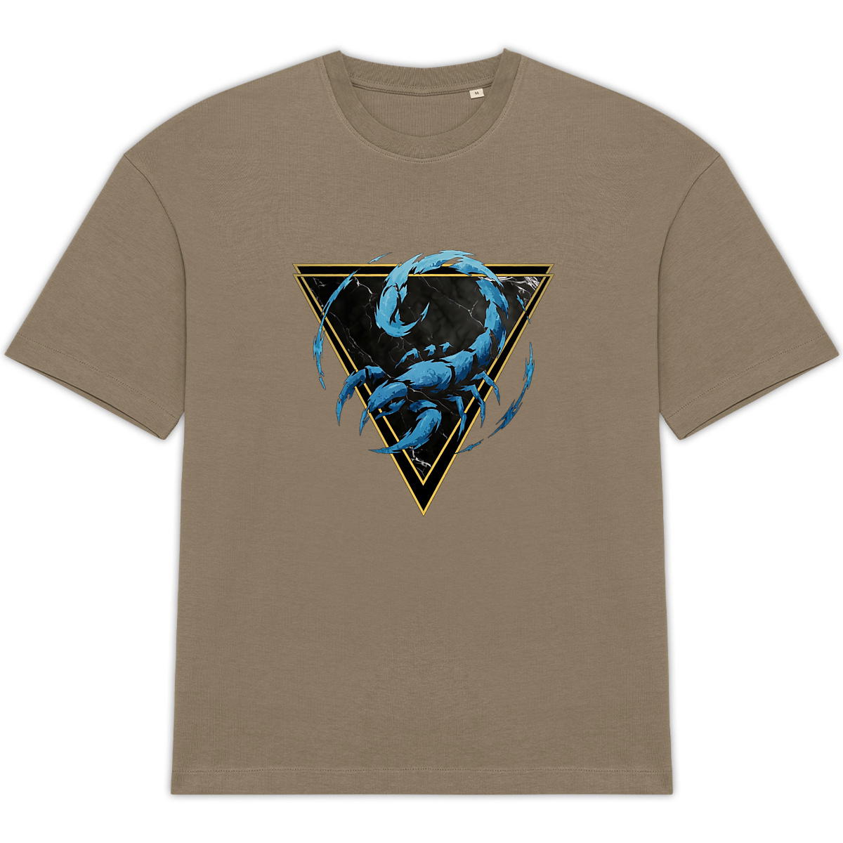 Image front T-shirt Oversized Unisexe Scorpion Coton Bio - Style Ethnique Élément Eau