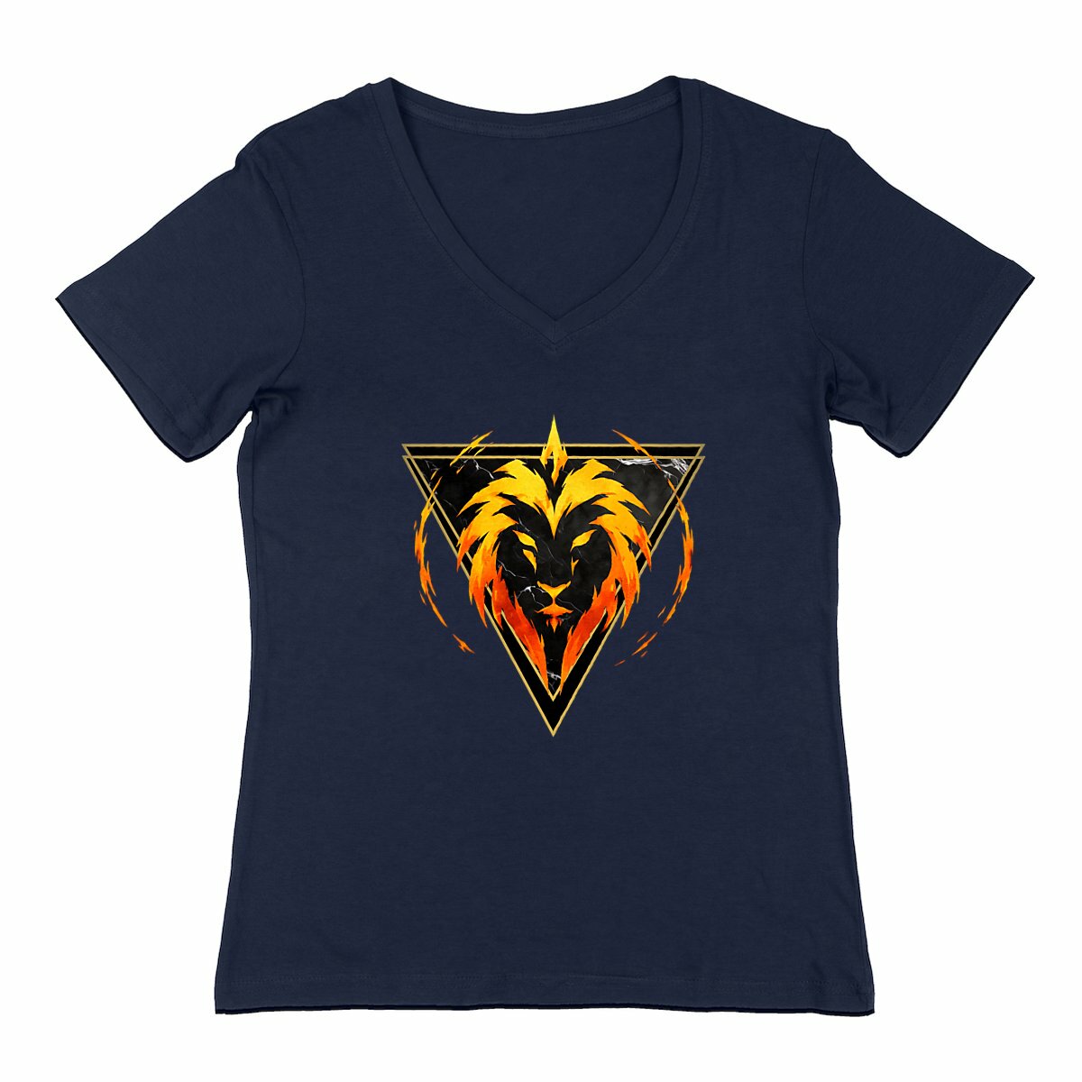 T-shirt Femme Col V Zodiac par Kek-Ina : Lion - Image